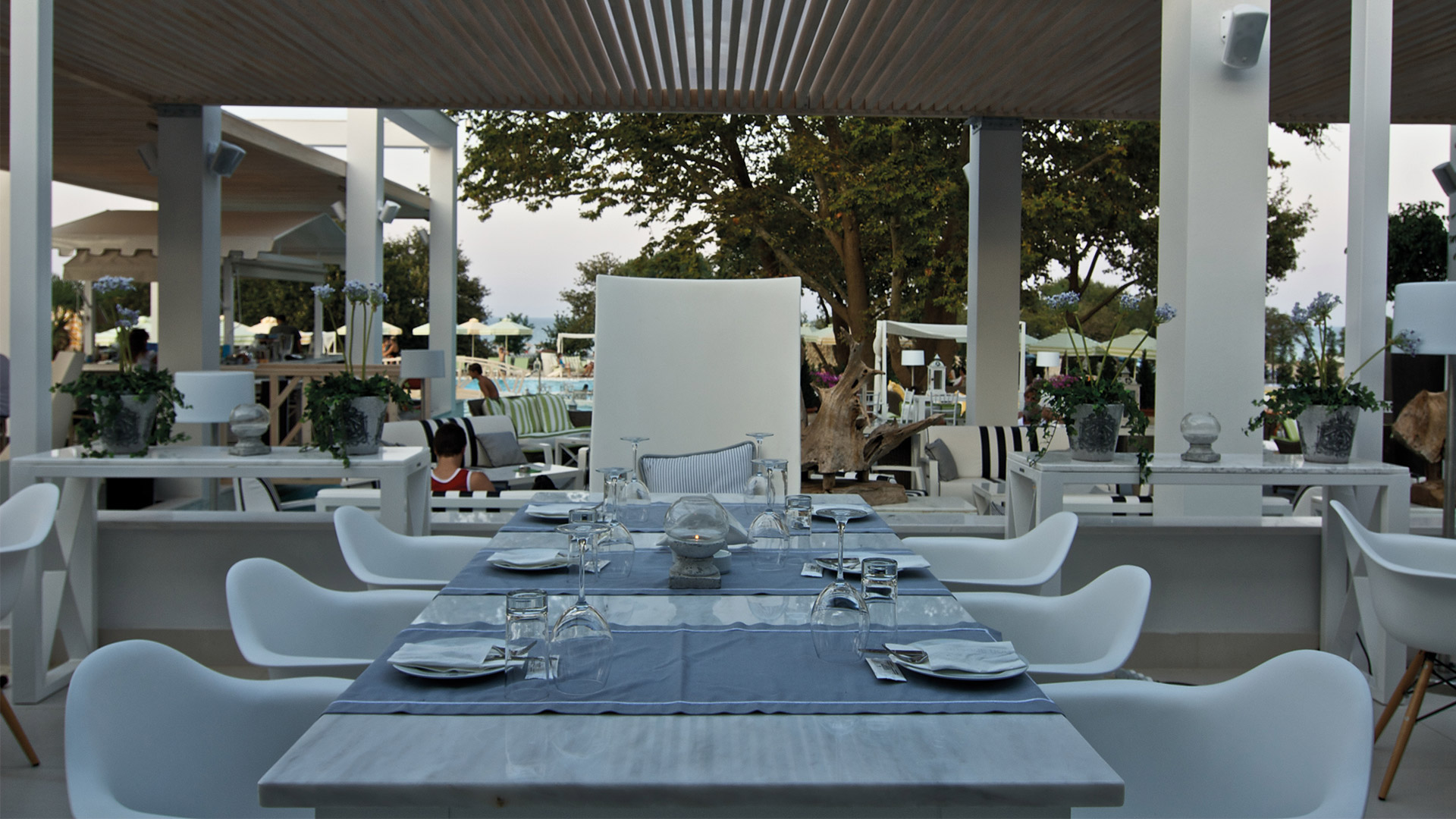 Beach restaurant terrace