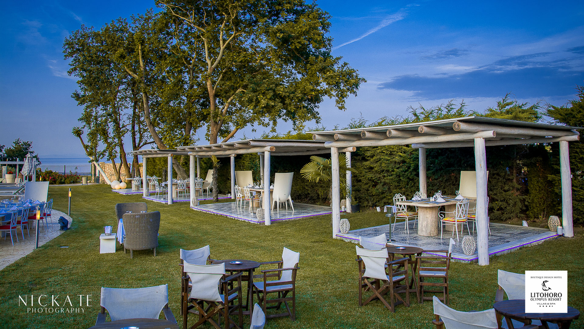 Hotel garden and sea view